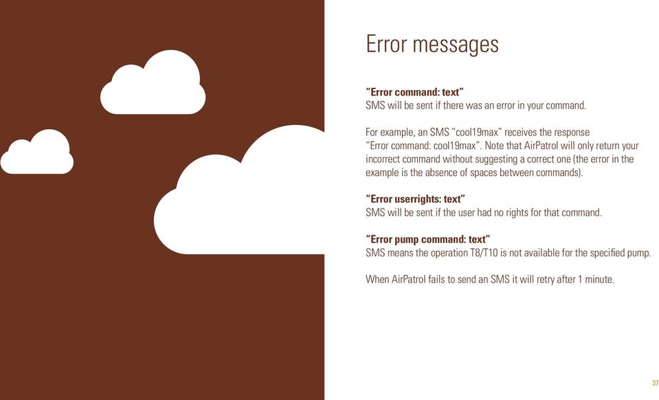 Note that AirPatrol will only return your incorrect command without suggesting a correct one (the error in the example is the absence of spaces