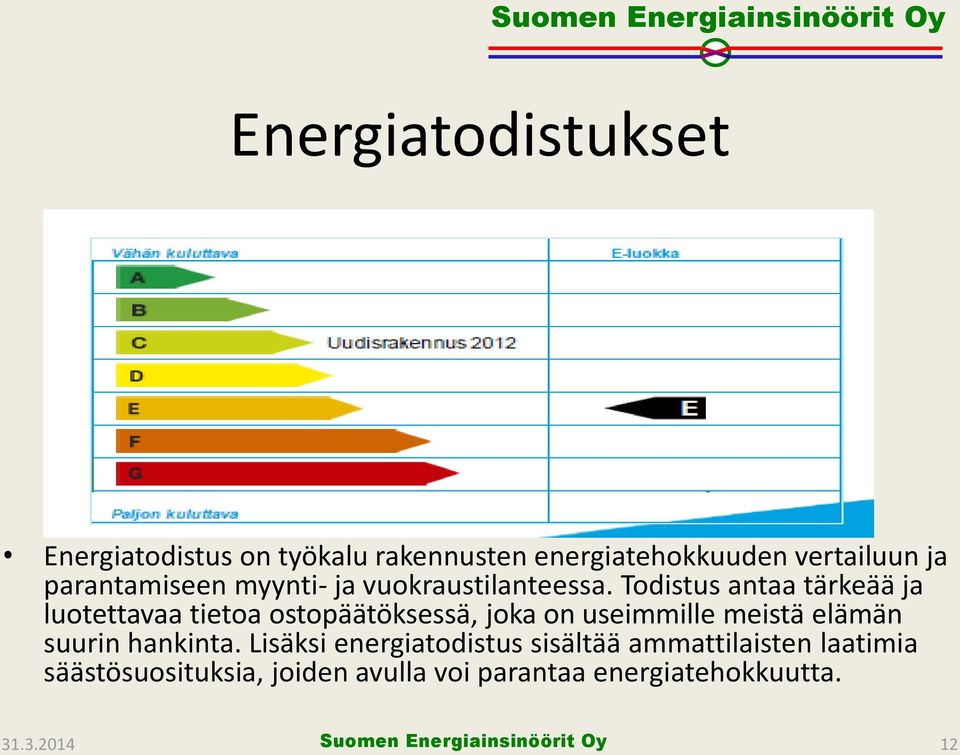 Todistus antaa tärkeää ja luotettavaa tietoa ostopäätöksessä, joka on useimmille meistä elämän suurin