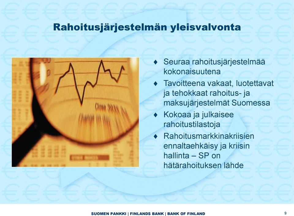 Suomessa Kokoaa ja julkaisee rahoitustilastoja Rahoitusmarkkinakriisien