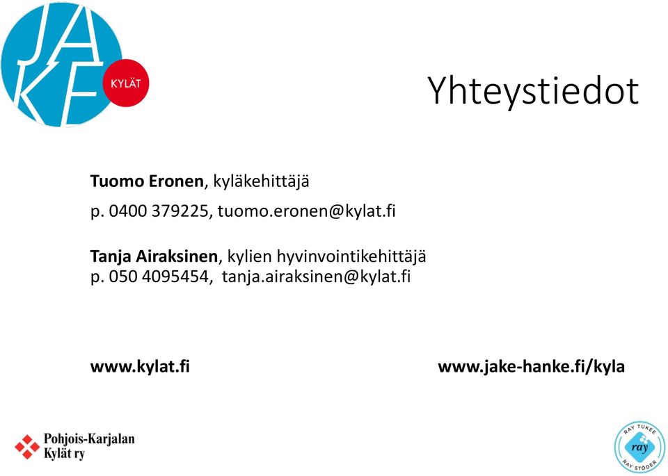 fi Tanja Airaksinen, kylien hyvinvointikehittäjä p.