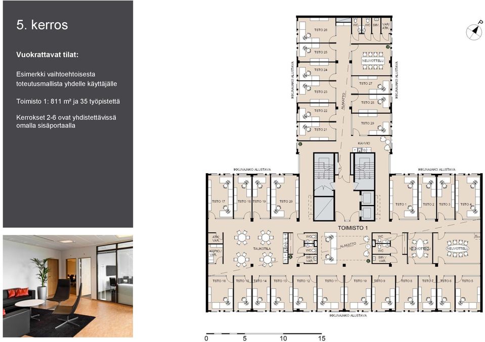 käyttäjälle Toimisto 1: 811 m² ja 35