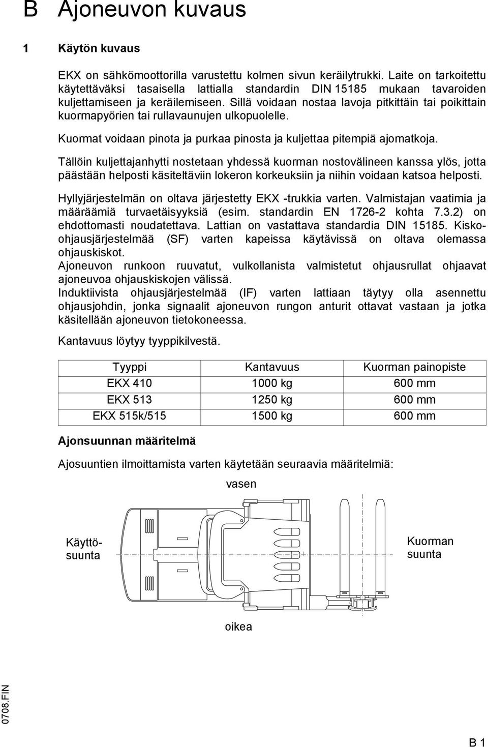 Sillä voidaan nostaa lavoja pitkittäin tai poikittain kuormapyörien tai rullavaunujen ulkopuolelle. Kuormat voidaan pinota ja purkaa pinosta ja kuljettaa pitempiä ajomatkoja.