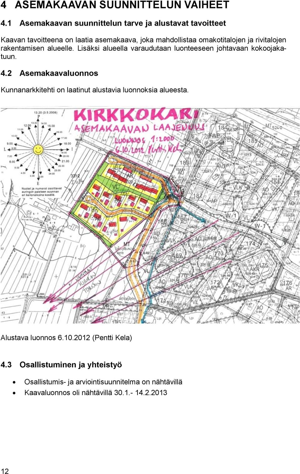 ja rivitalojen rakentamisen alueelle. Lisäksi alueella varaudutaan luonteeseen johtavaan kokoojakatuun. 4.