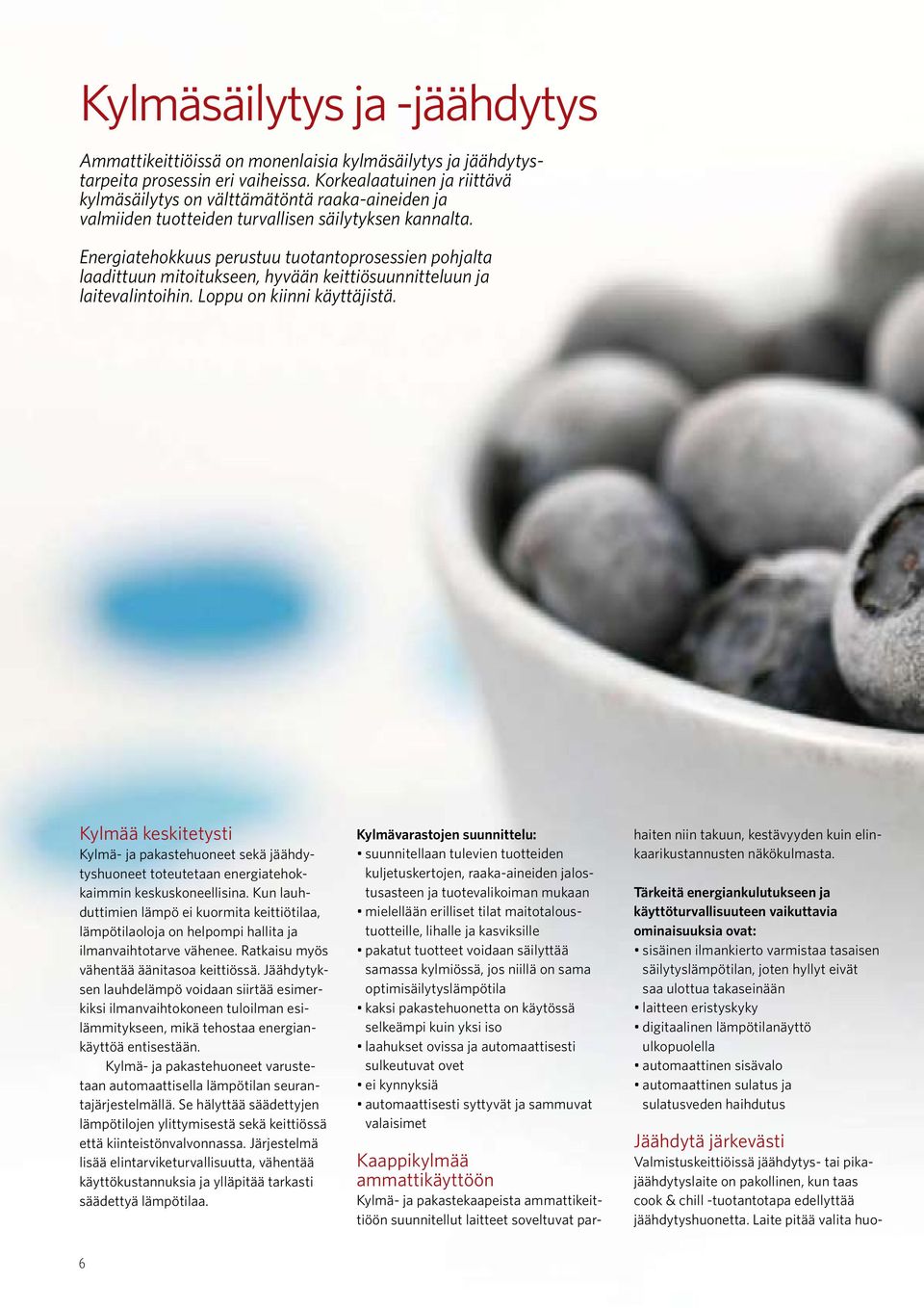 Energiatehokkuus perustuu tuotantoprosessien pohjalta laadittuun mitoitukseen, hyvään keittiösuunnitteluun ja laitevalintoihin. Loppu on kiinni käyttäjistä.