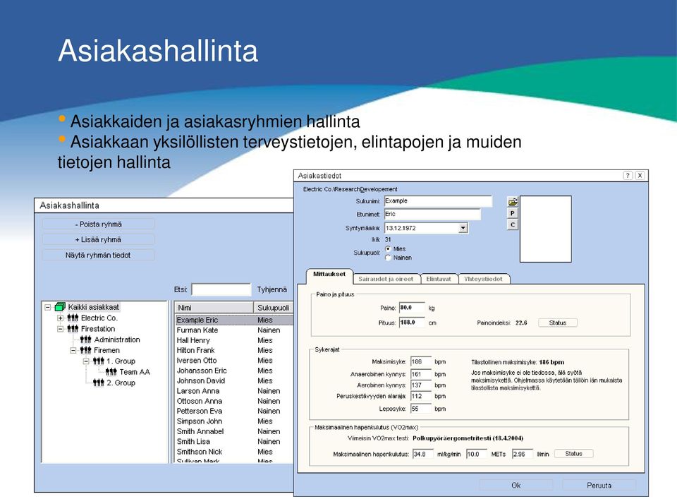 yksilöllisten terveystietojen,