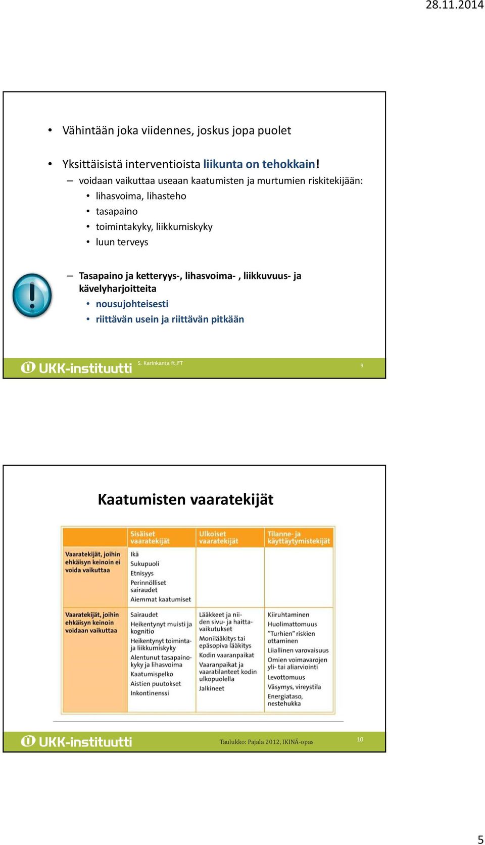 toimintakyky, liikkumiskyky luun terveys Tasapaino ja ketteryys-, lihasvoima-, liikkuvuus- ja