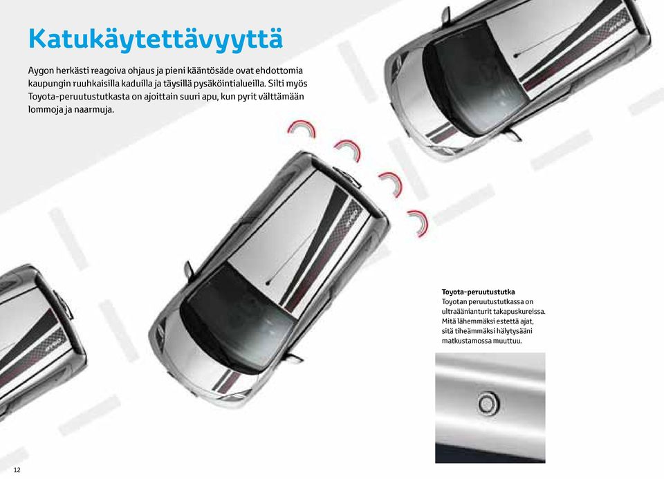 Silti myös Toyota-peruutustutkasta on ajoittain suuri apu, kun pyrit välttämään lommoja ja naarmuja.