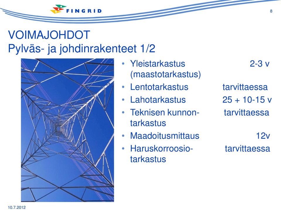 Lahotarkastus Teknisen kunnontarkastus Maadoitusmittaus