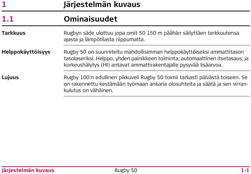 riippumatta. on suunniteltu mahdollisimman helppokäyttöiseksi ammattitason tasolaseriksi.