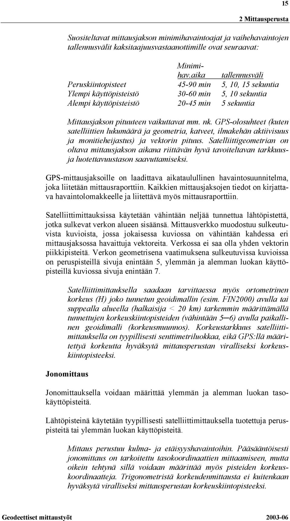 nk. GPS-olosuhteet (kuten satelliittien lukumäärä ja geometria, katveet, ilmakehän aktiivisuus ja monitieheijastus) ja vektorin pituus.