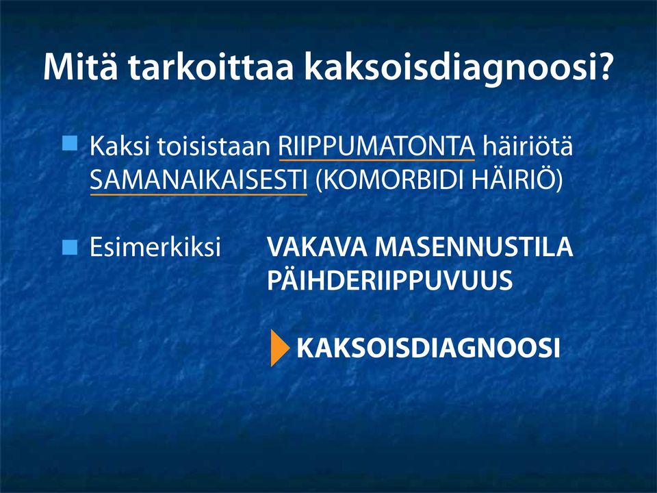 SAMANAIKAISESTI (KOMORBIDI HÄIRIÖ)