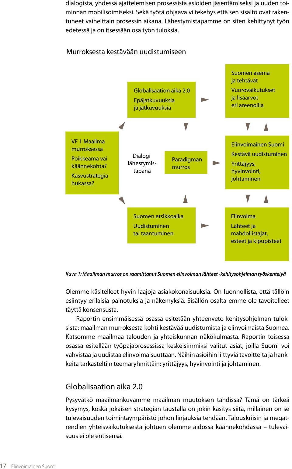 0 Epäjatkuvuuksia ja jatkuvuuksia Suomen asema ja tehtävät Vuorovaikutukset ja lisäarvot eri areenoilla VF 1 Maailma murroksessa Poikkeama vai käännekohta? Kasvustrategia hukassa?