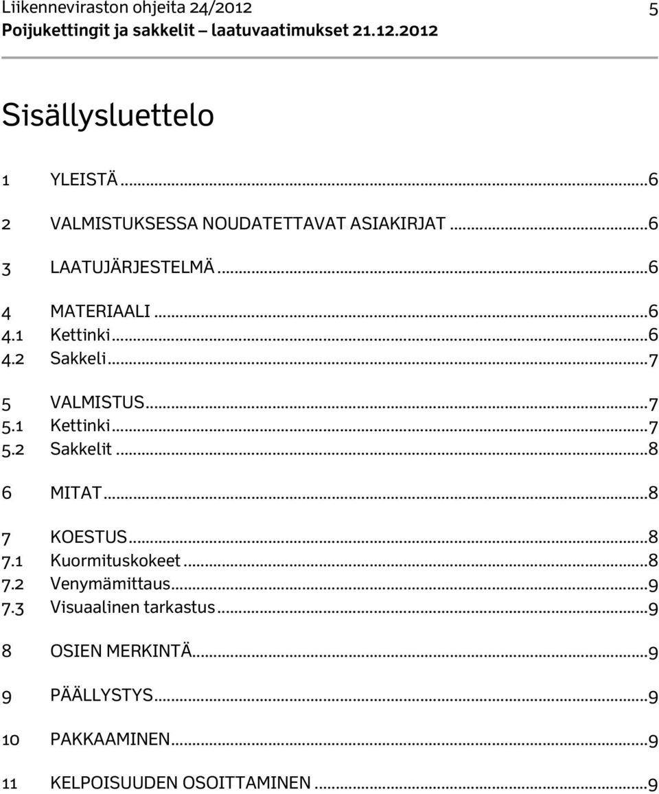 .. 7 5 VALMISTUS... 7 5.1 Kettinki... 7 5.2 Sakkelit... 8 6 MITAT... 8 7 KOESTUS... 8 7.1 Kuormituskokeet... 8 7.2 Venymämittaus.