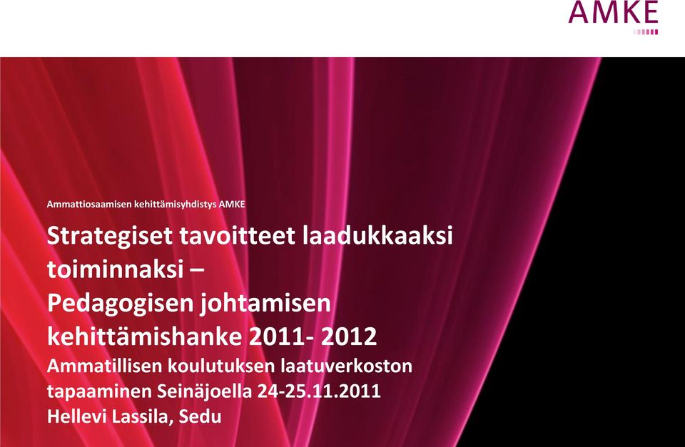 kehittämishanke 2011-2012 Ammatillisen koulutuksen