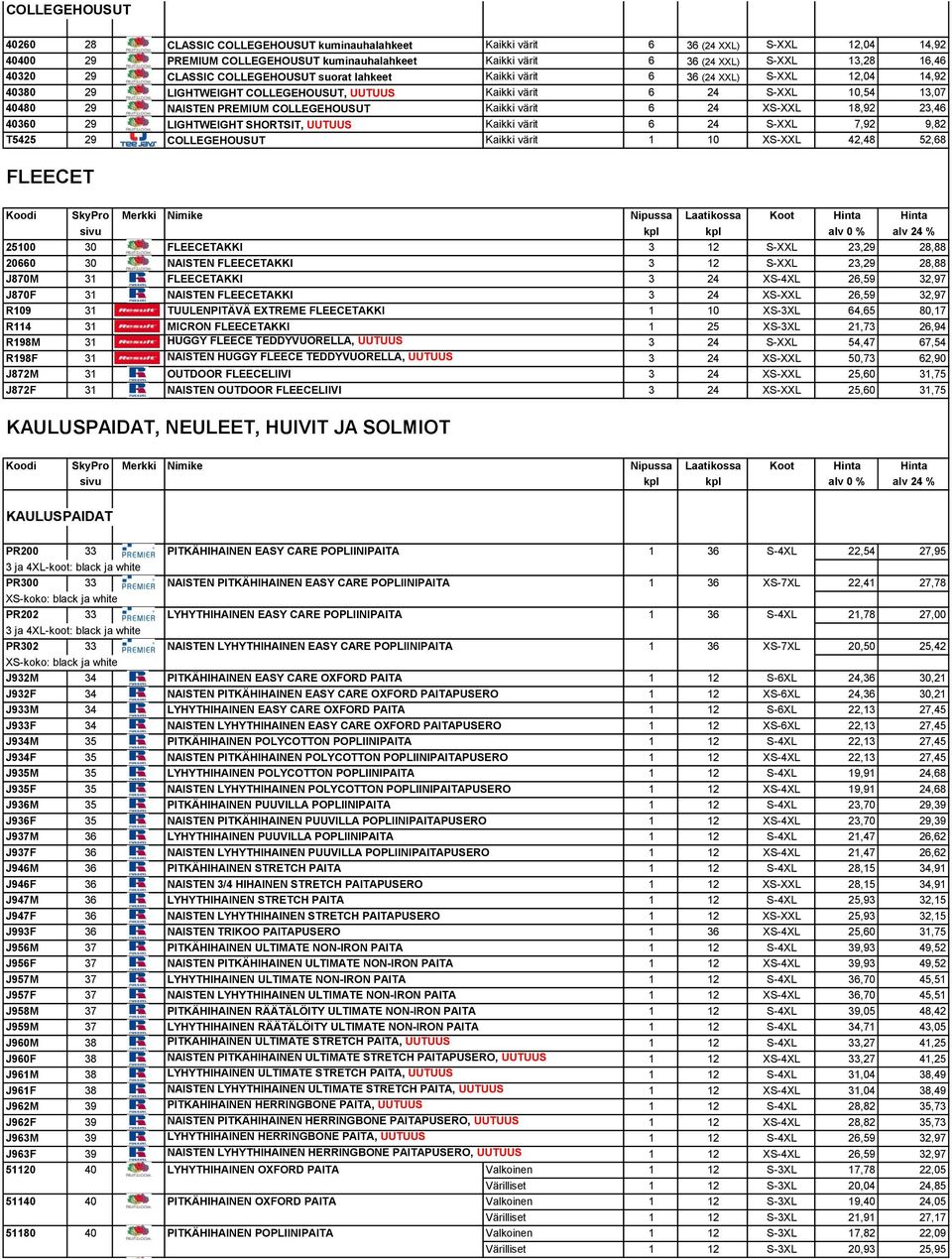 SRT-Mainostekstiilit Hinnasto voimassa alkaen - PDF Ilmainen lataus