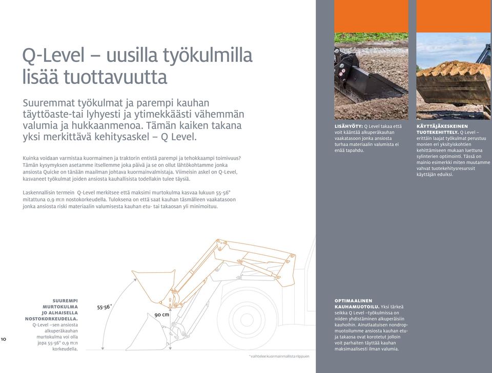 Tämän kysymyksen asetamme itsellemme joka päivä ja se on ollut lähtökohtamme jonka ansiosta Quicke on tänään maailman johtava kuormainvalmistaja.