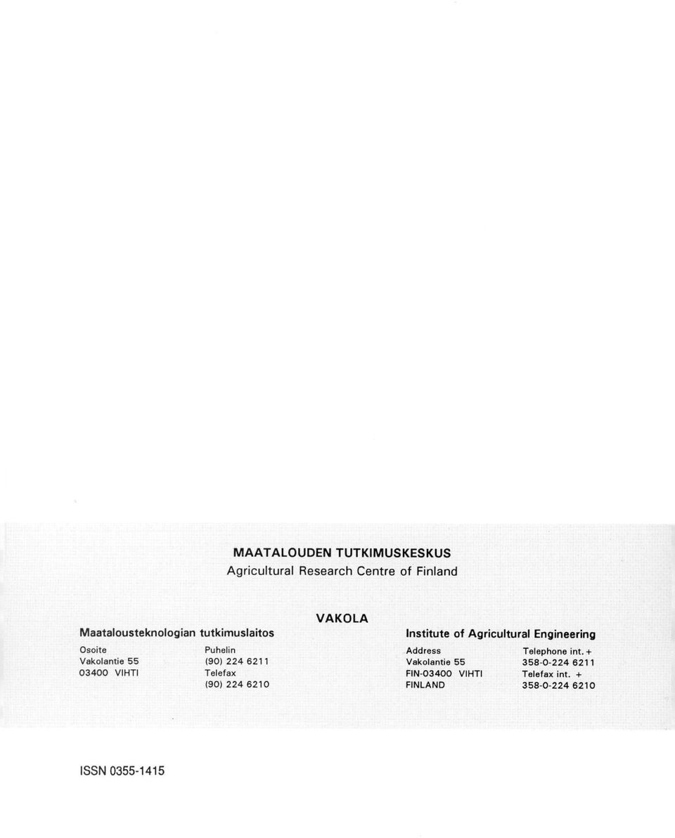 Osoite Puhelin Address Telephone int.