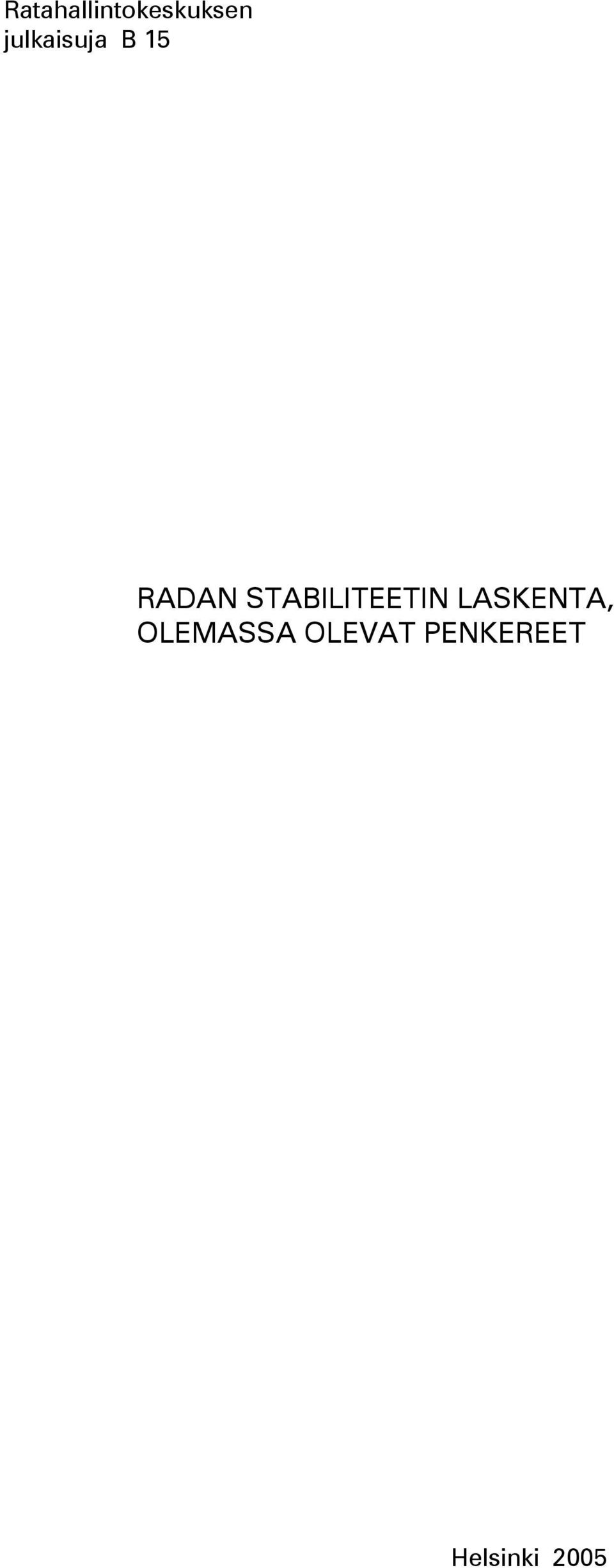 STABILITEETIN LASKENTA,