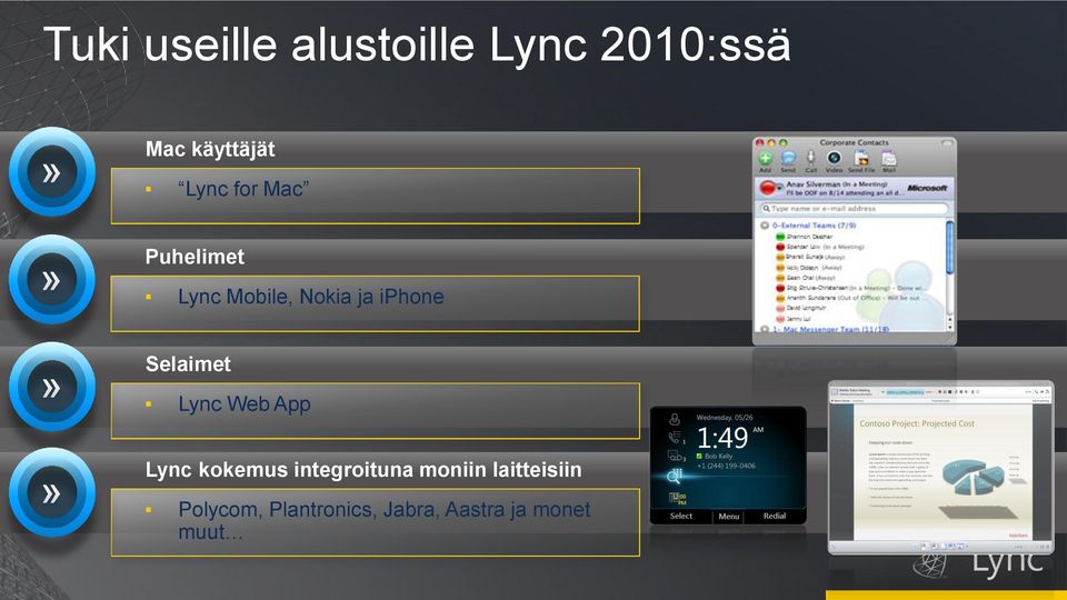 Selaimet Lync Web App Lync kokemus integroituna moniin