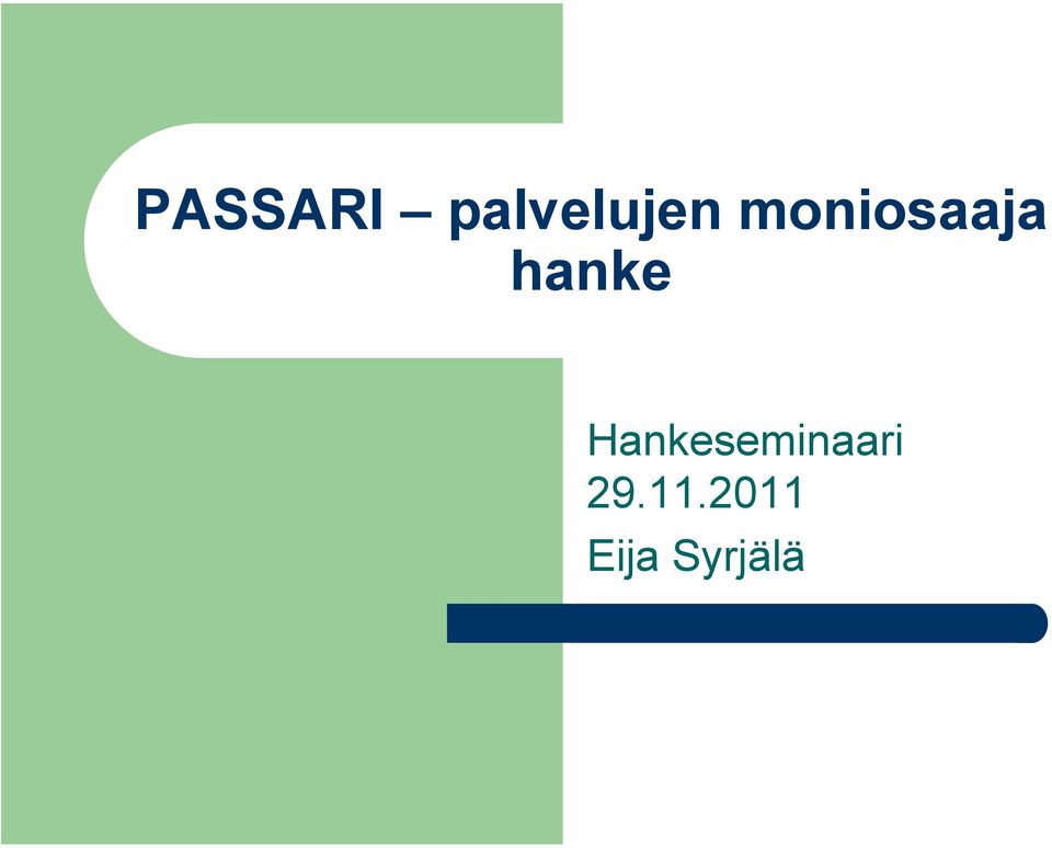 Hankeseminaari 29.