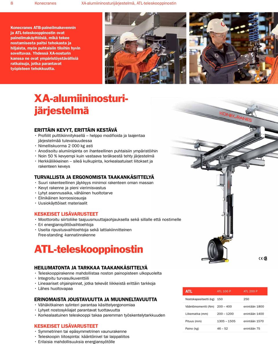 XA-alumiininosturijärjestelmä ERITTÄIN KEVYT, ERITTÄIN KESTÄVÄ Profiilit pulttikiinnityksellä helppo modifioida ja laajentaa järjestelmää tulevaisuudessa Nimelliskuorma 2 000 kg asti Anodisoitu