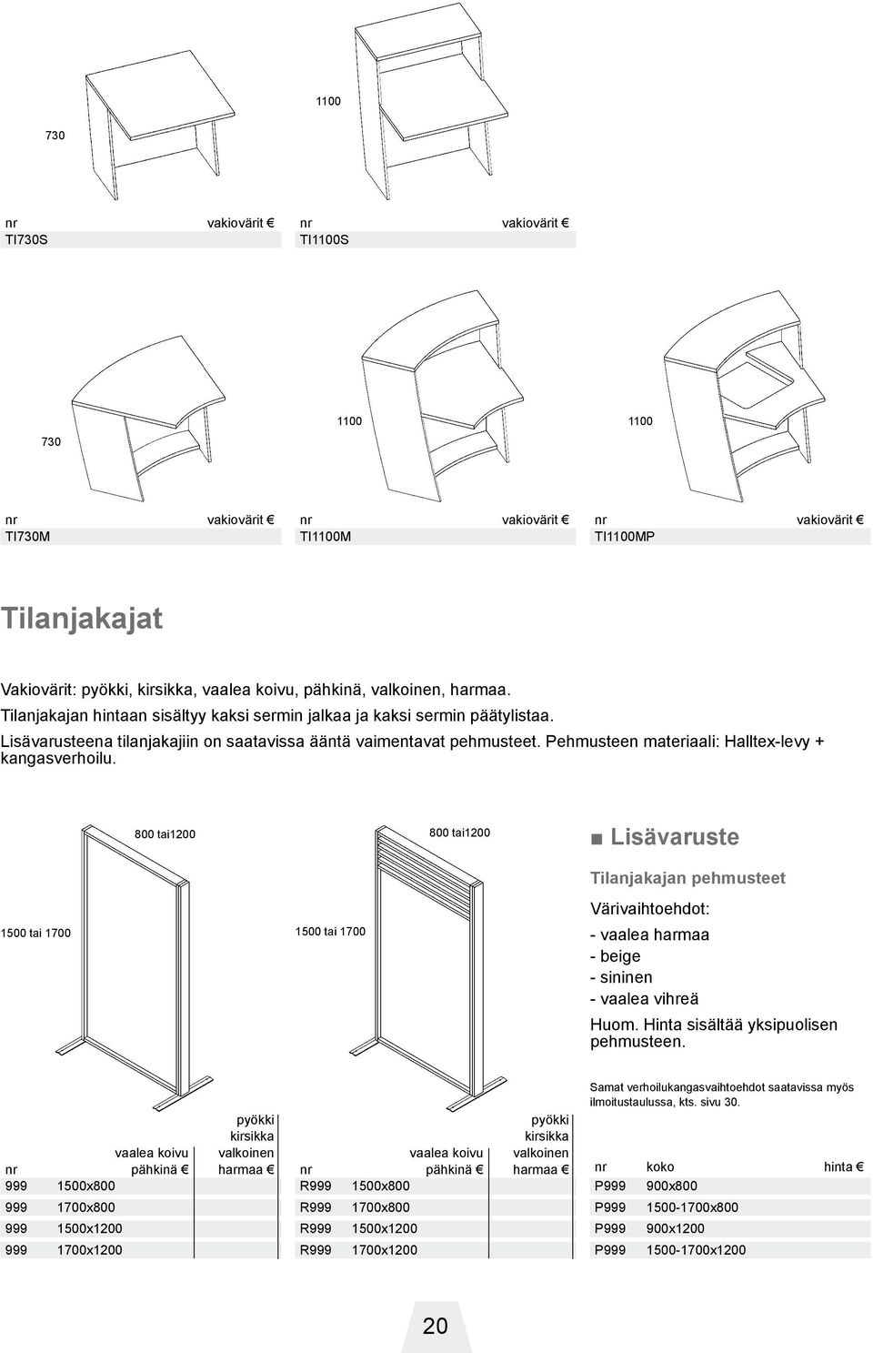 Pehmusteen materiaali: Halltex-ley + kangaserhilu.