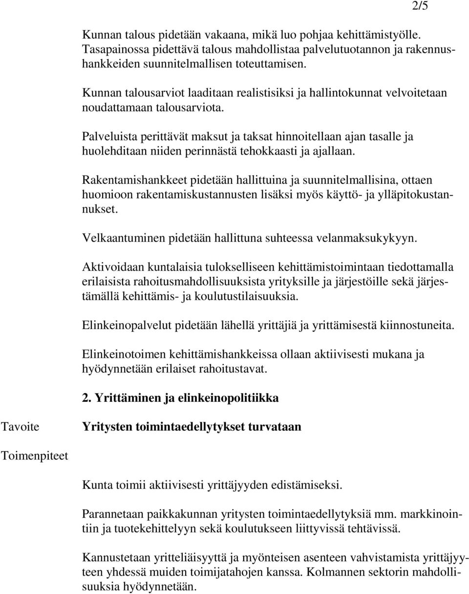 Palveluista perittävät maksut ja taksat hinnoitellaan ajan tasalle ja huolehditaan niiden perinnästä tehokkaasti ja ajallaan.