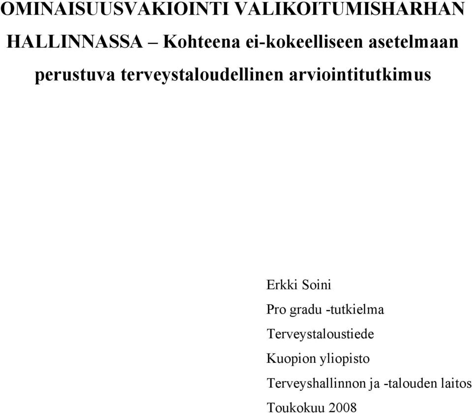 arviointitutkimus Erkki Soini Pro gradu -tutkielma