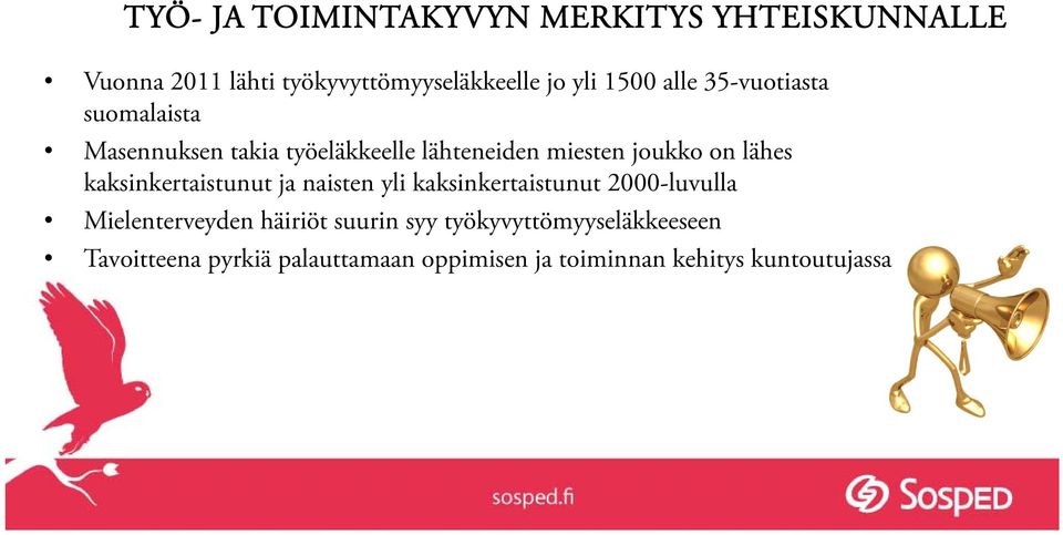 kaksinkertaistunut ja naisten yli kaksinkertaistunut 2000-luvulla Mielenterveyden häiriöt suurin syy