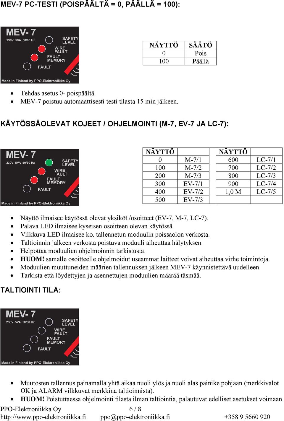 Vilkkuva LED ilmaisee ko. tallennetun moduulin poissaolon verkosta. Taltioinnin jälkeen verkosta poistuva moduuli aiheuttaa hälytyksen. Helpottaa moduulien ohjelmoinnin tarkistusta. HUOM!