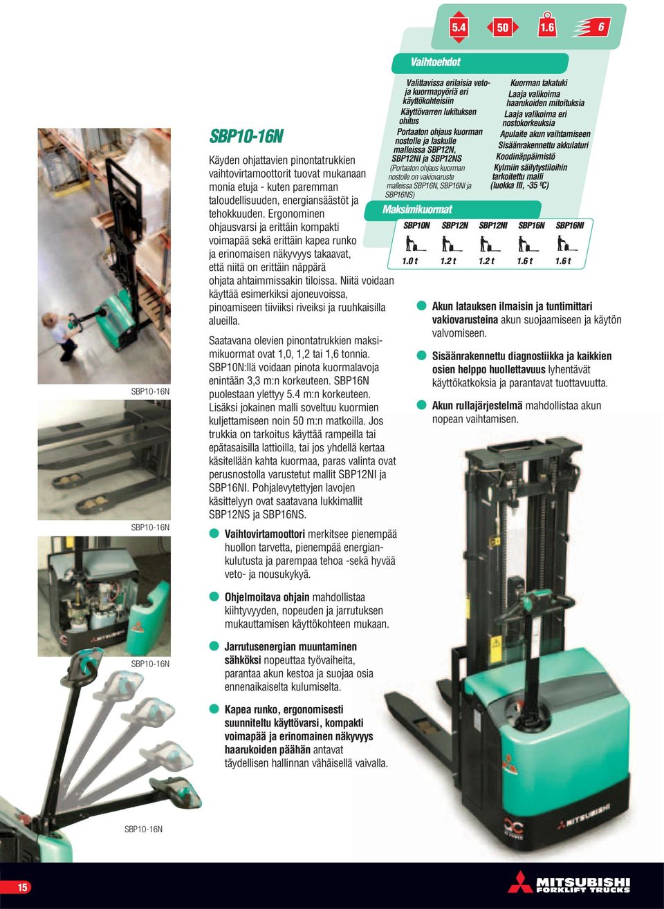 Ergonominen ohjausvarsi ja erittäin kompakti voimapää sekä erittäin kapea runko ja erinomaisen näkyvyys takaavat, että niitä on erittäin näppärä ohjata ahtaimmissakin tiloissa.