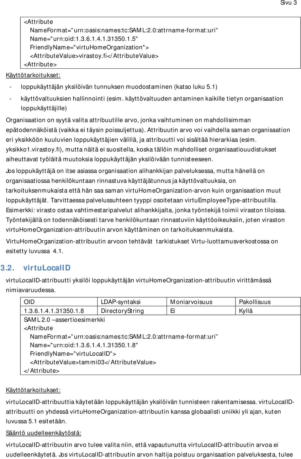 käyttövaltuuden antaminen kaikille tietyn organisaation loppukäyttäjille) Organisaation on syytä valita attribuutille arvo, jonka vaihtuminen on mahdollisimman epätodennäköistä (vaikka ei täysin