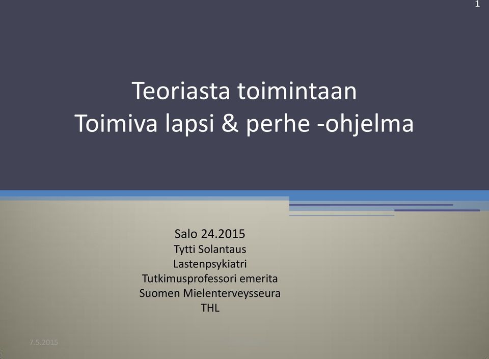 2015 Tytti Solantaus Lastenpsykiatri