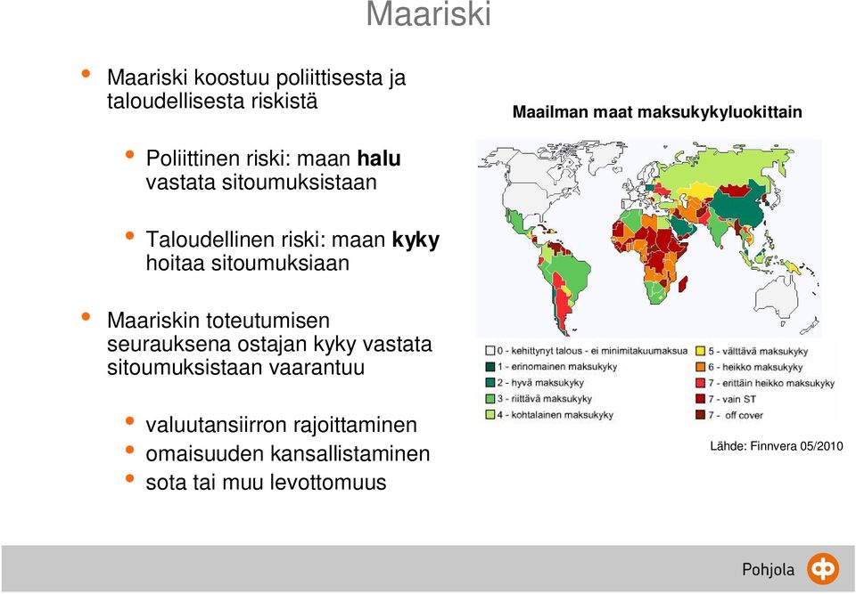 kyky hoitaa sitoumuksiaan Maariskin toteutumisen seurauksena ostajan kyky vastata sitoumuksistaan