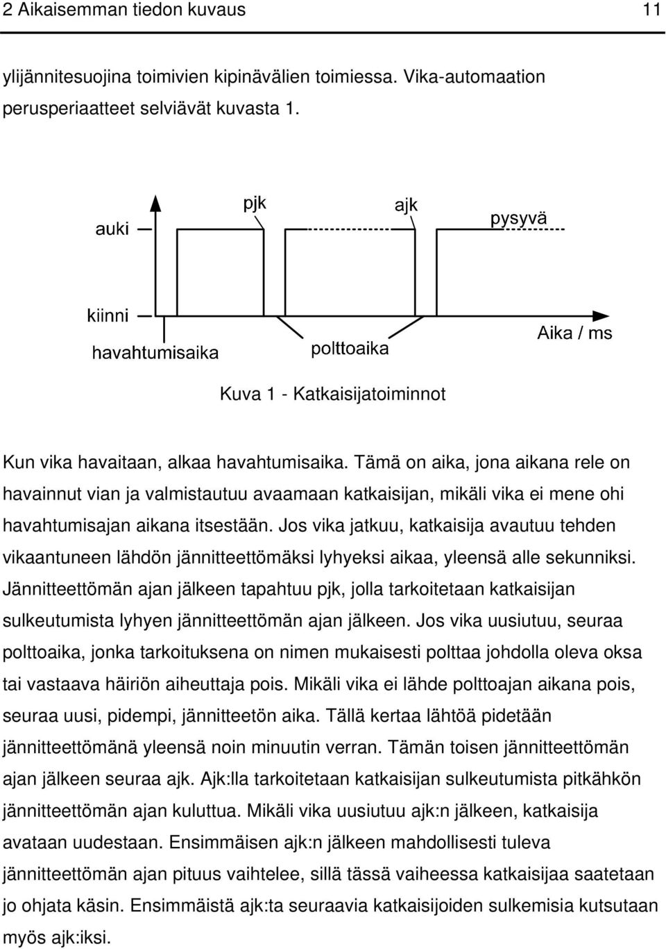 Tämä on aika, jona aikana rele on havainnut vian ja valmistautuu avaamaan katkaisijan, mikäli vika ei mene ohi havahtumisajan aikana itsestään.
