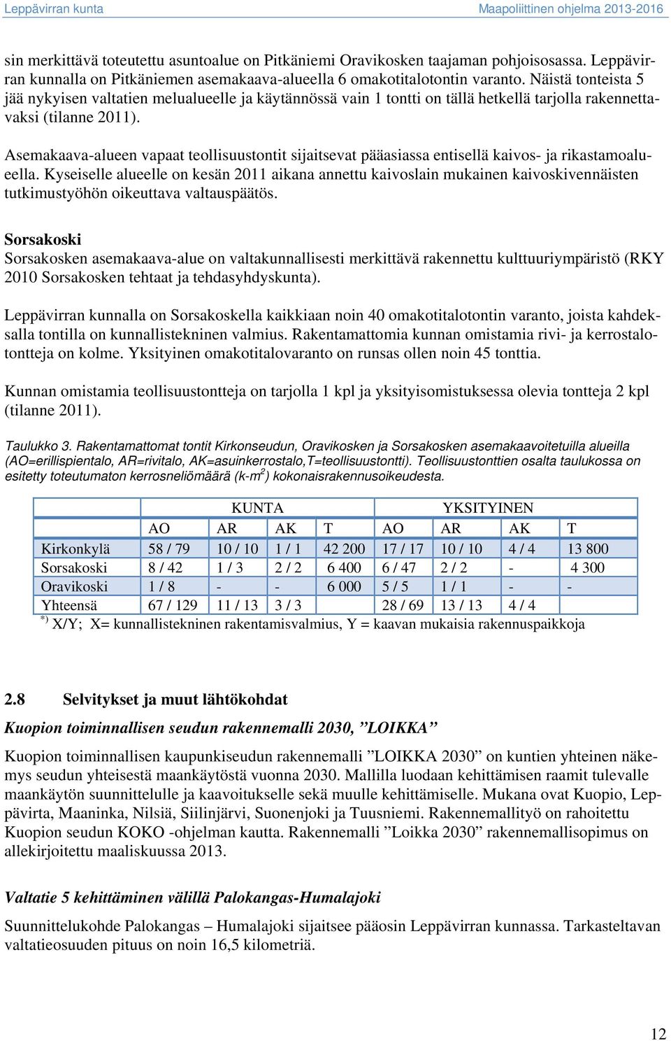 Asemakaava-alueen vapaat teollisuustontit sijaitsevat pääasiassa entisellä kaivos- ja rikastamoalueella.