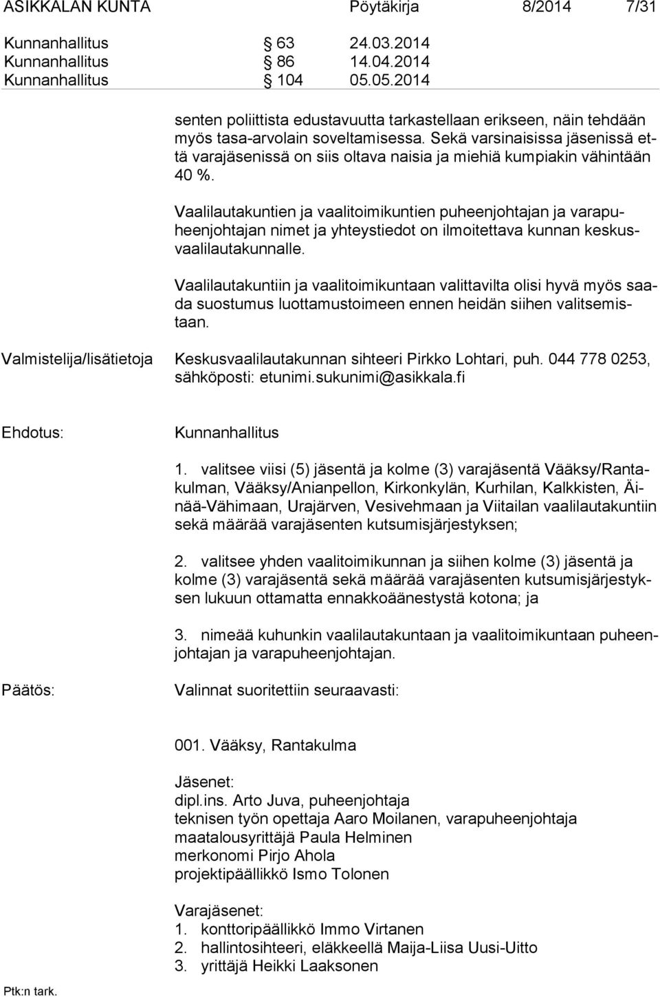 Sekä varsinaisissa jäsenissä että varajäsenissä on siis oltava naisia ja mie hiä kumpiakin vähintään 40 %.