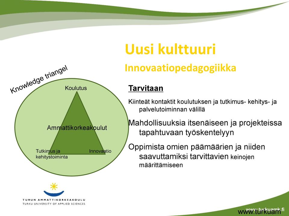 itsenäiseen ja projekteissa tapahtuvaan työskentelyyn Tutkimus ja kehitystoiminta