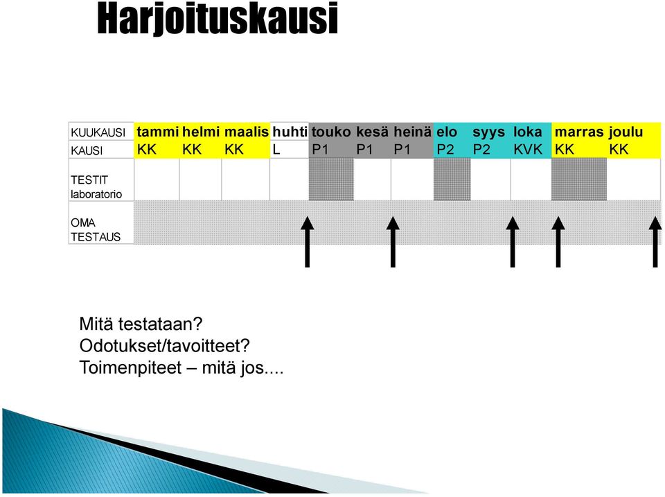 P1 P1 P1 P2 P2 KVK KK KK TESTIT laboratorio OMA TESTAUS