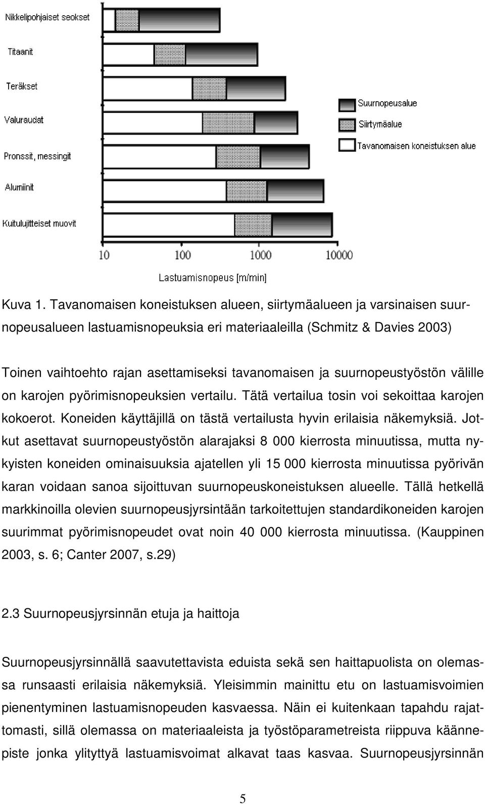 suurnopeustyöstön välille on karojen pyörimisnopeuksien vertailu. Tätä vertailua tosin voi sekoittaa karojen kokoerot. Koneiden käyttäjillä on tästä vertailusta hyvin erilaisia näkemyksiä.