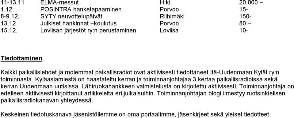 SYTY neuvottelupäivät Riihimäki 150-13.12 