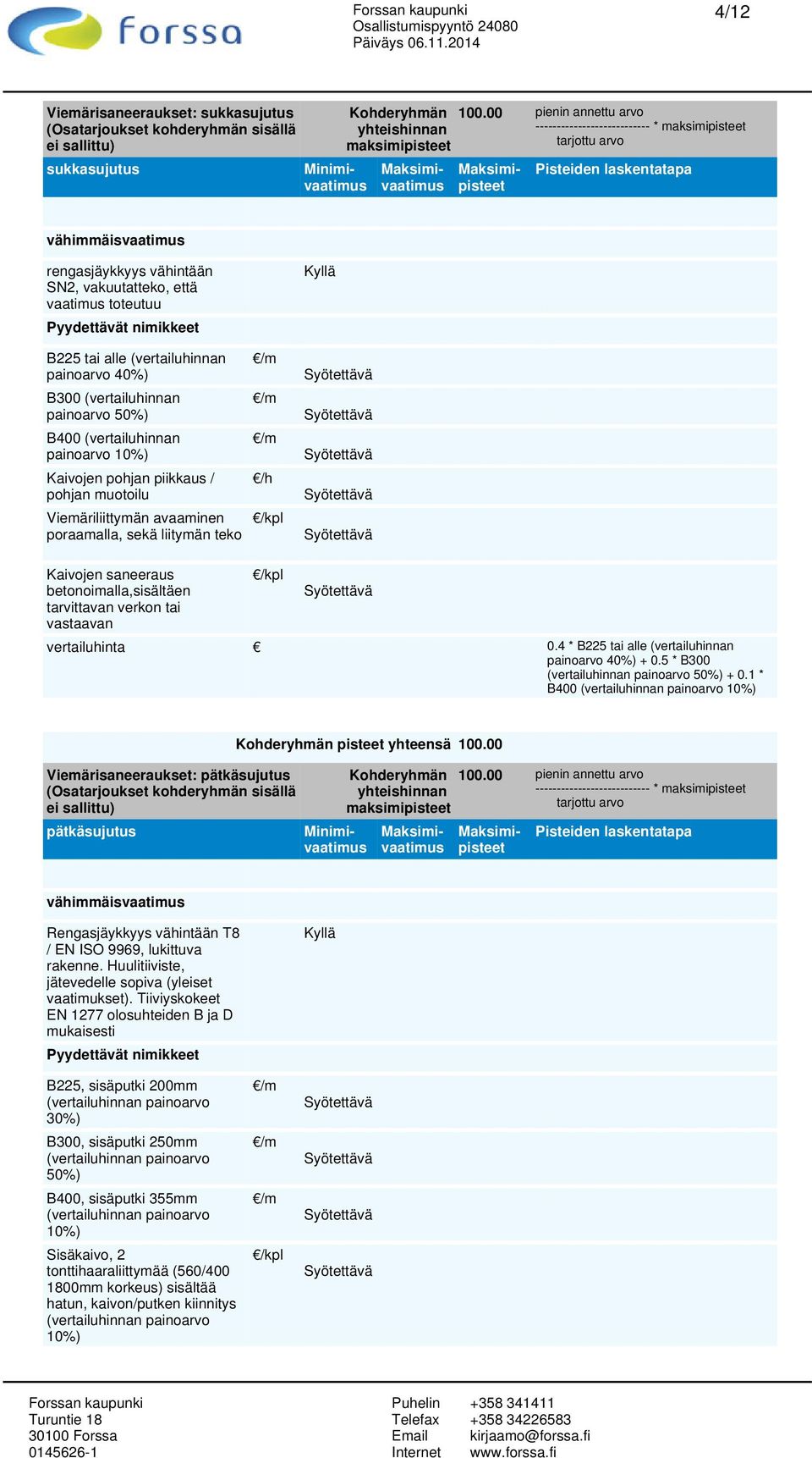 verkon tai vastaavan vertailuhinta 0.4 * B225 tai alle (vertailuhinnan painoarvo 40%) + 0.5 * B300 50%) + 0.