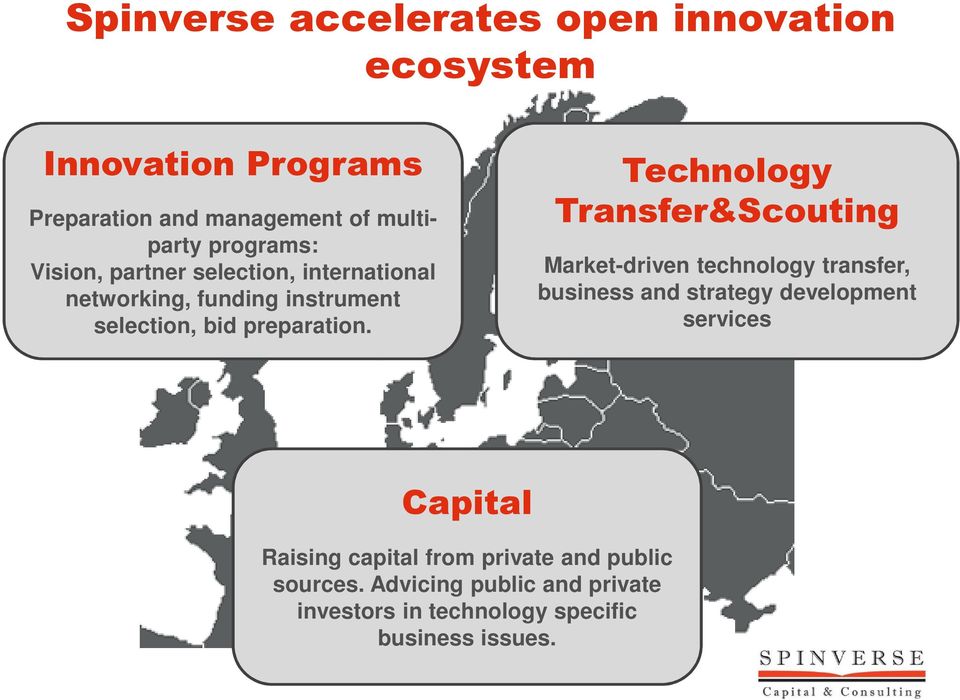 Technology Transfer&Scouting Market-driven technology transfer, business and strategy development services Capital