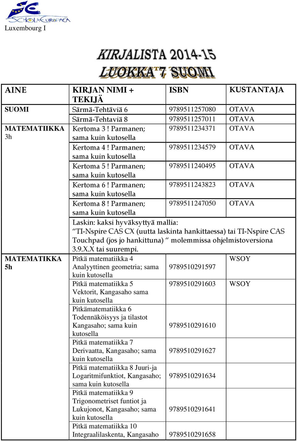 Parmanen; 9789511243823 OTAVA sama kuin kutosella Kertoma 8!