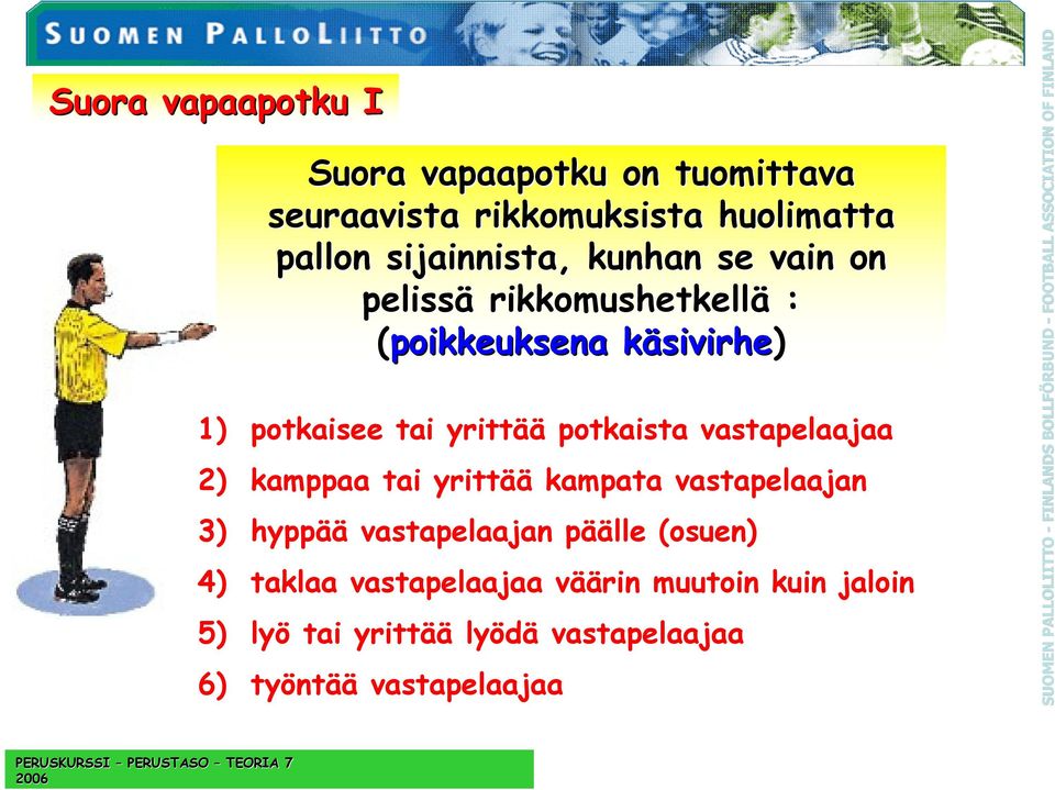 yrittää potkaista vastapelaajaa 2) kamppaa tai yrittää kampata vastapelaajan 3) hyppää vastapelaajan