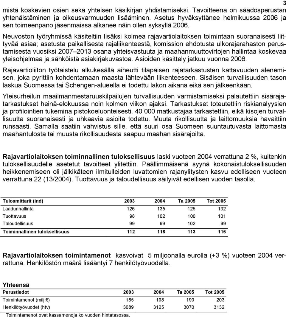 Neuvoston työryhmissä käsiteltiin lisäksi kolmea rajavartiolaitoksen toimintaan suoranaisesti liittyvää asiaa; asetusta paikallisesta rajaliikenteestä, komission ehdotusta ulkorajarahaston