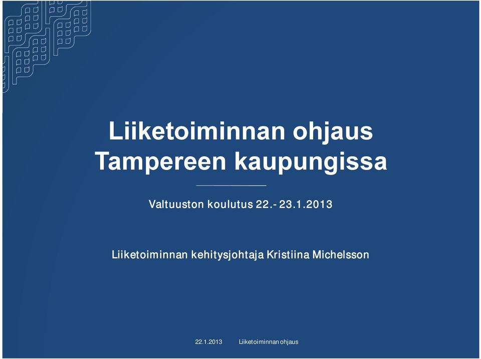 1.2013 Liiketoiminnan kehitysjohtaja