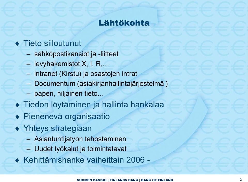 löytäminen ja hallinta hankalaa Pienenevä organisaatio Yhteys strategiaan Asiantuntijatyön tehostaminen