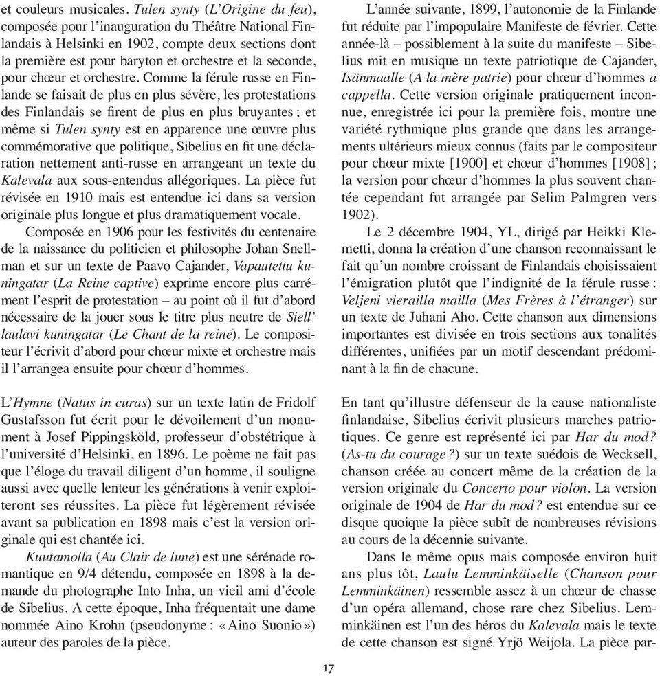 pour chœur et orchestre.