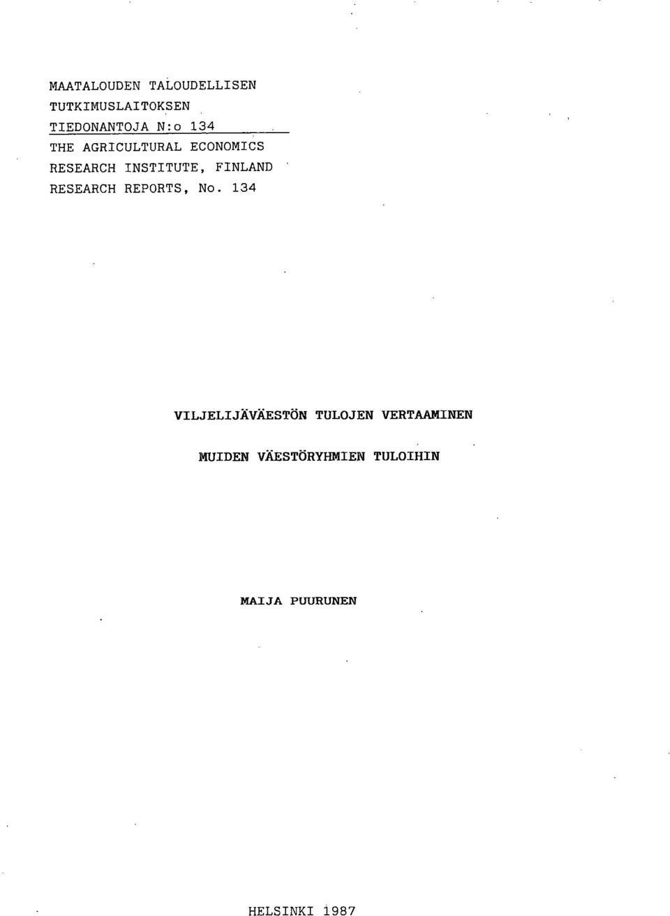 RESEARCH REPORTS, No.